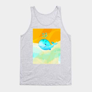 Cute Smile Blue Whale Tank Top